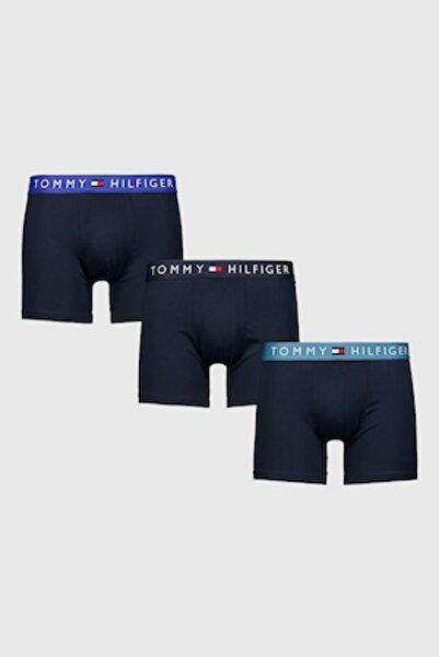 Tommy Hilfiger Cotton Blend Boxer Set with Logo Band - 3 Pairs, Navy Blue
