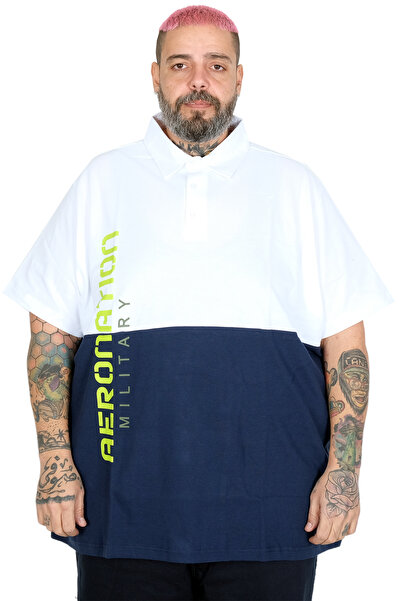 ModeXL Mode XL Великий розмір Чоловіча футболка з поло-коміром 25318 БІЛА