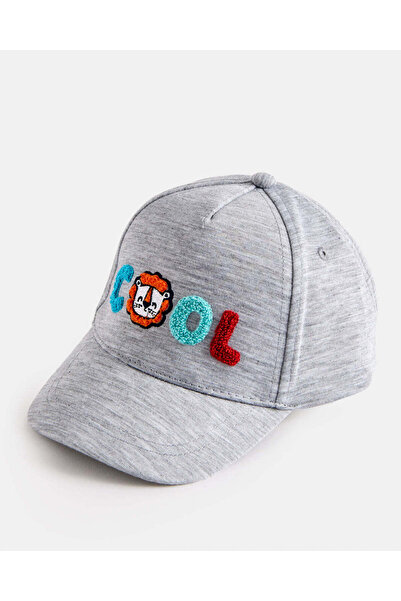 REDTAG Boys Grey Cool Embroidered Cap