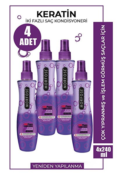 Morfose Keratin Fön Suyu Mor 240 ml 4 Adet