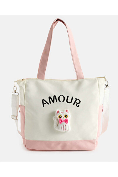 REDTAG حقيبة تسوق نسائية وردية اللون مطبوعة