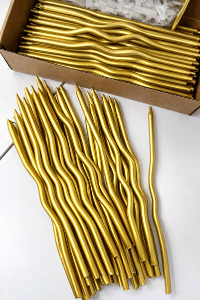 Ege Concept Life 10'lu Paket 20 cm Gold Spiral Pasta Mumu - Altın Sarısı Dalg...