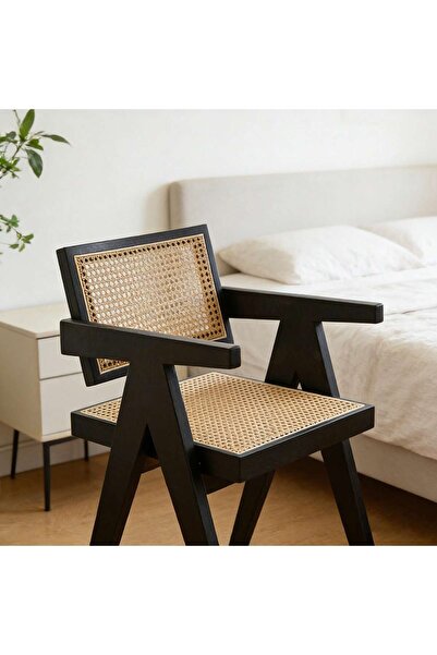 Mtanvxay Retro Rubber Wood Lounge Chair Velvet Seat Armchair for Home Kitchen...