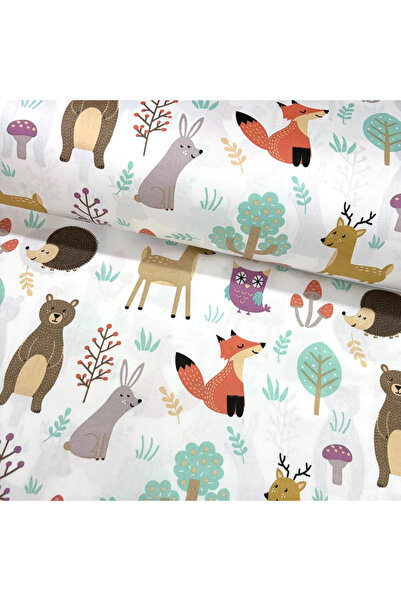 Jaju Baby Χαριτωμένο ύφασμα ποπλίνας με σχέδια ζούγκλας, φυσικό 100% βαμβάκι