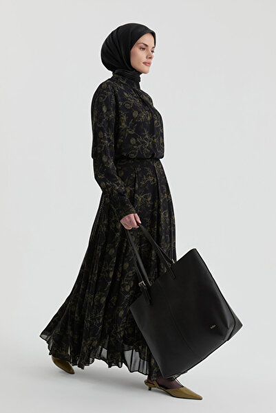 Tuğba Desenli Etek - Siyah