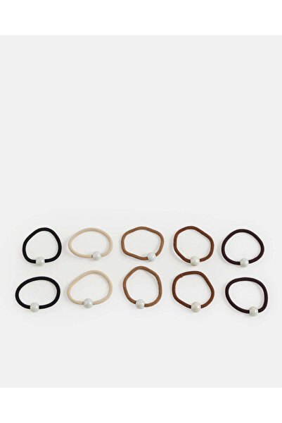 REDTAG Women Assorted Plain Elastic Hair Band Set (10 Piece)
