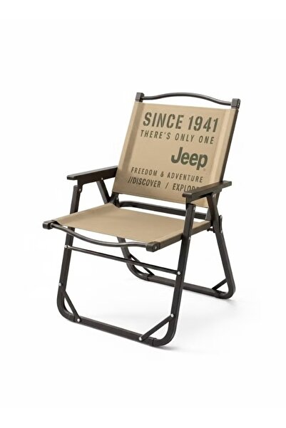 Jeep كرسي تخييم قابل للطي مع مساند للذراعين - مقعد قماشي متين محمول للسفر وال...