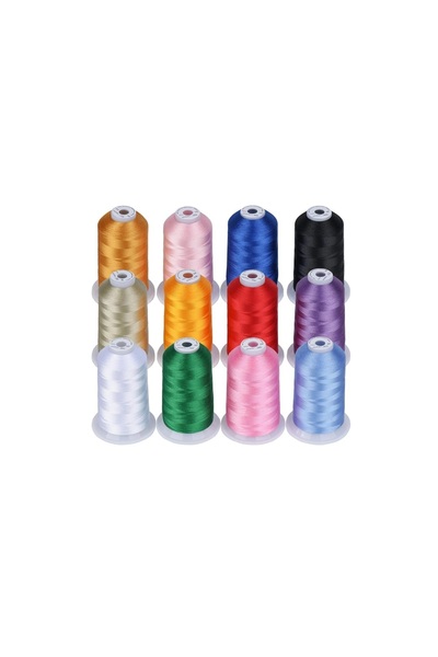 Simthread Embroidery Thread Set 12 Spools, 40wt, 5000 m, Assorted Colors 1
