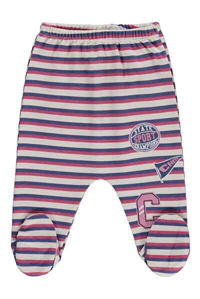 Civil Baby Çizgi Empirme C Baskılı 1-9 AY Tek Alt Bebe - Bej 9-12 Ay