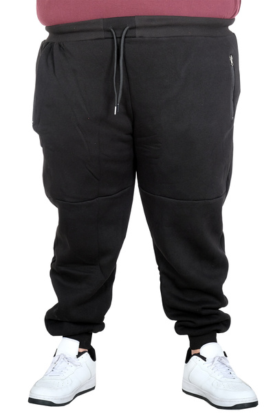 ModeXL Mode XL Large Size Men's Ribbed Leg Zippered Sweatpants 22506 Black