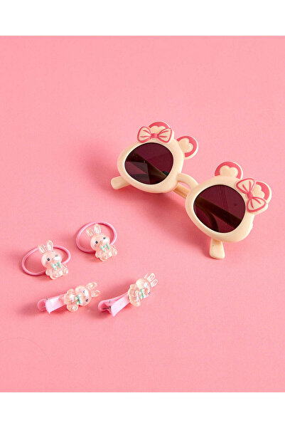 REDTAG مجموعة نظارات شمسية متنوعة للبنات مع إكسسوارات للشعر (5 قطع)