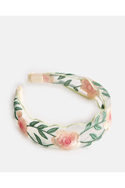 REDTAG عصابة رأس مزينة باللون الأبيض للبنات