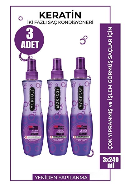 Morfose Keratin Fön Suyu Mor 240 ml 3 Adet
