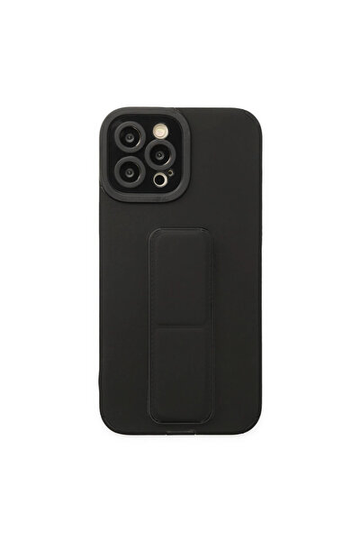 eco port جراب آيفون 12 برو ماكس ميجا ستاند سيليكون - أسود