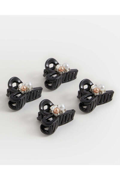 REDTAG Women Black Hair Claw Set (4 Piece)