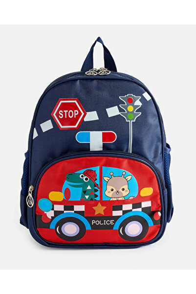 REDTAG Boys Black Printed Backpack