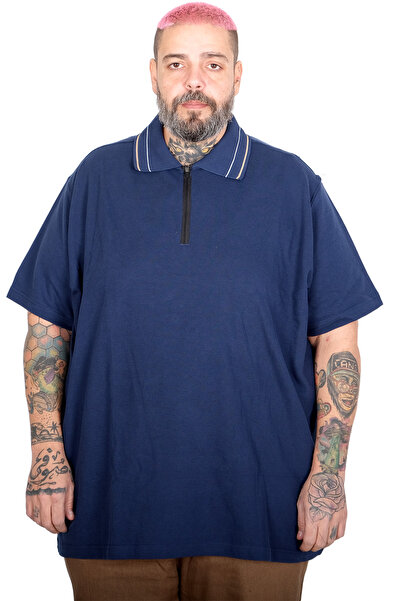 ModeXL Tricou cu guler polo cu fermoar pentru bărbați, mărime mare, Mode XL 2...