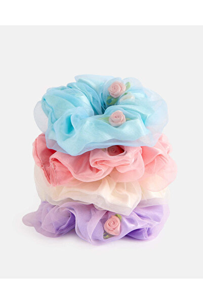 REDTAG مجموعة حلقات شعر متنوعة للبنات (4 قطع)