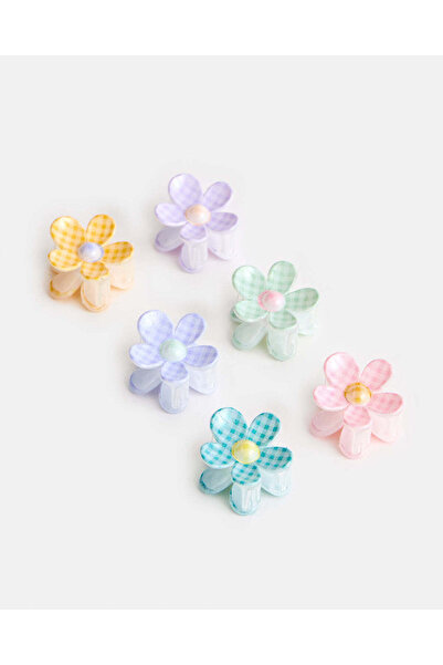 REDTAG Girls Assorted Embellished Hair Claw Set (Pack of 6)