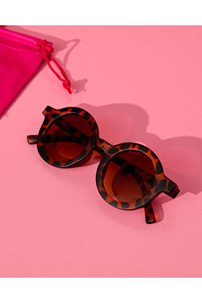 REDTAG Girls Brown Round Shape Printed Sunglasses