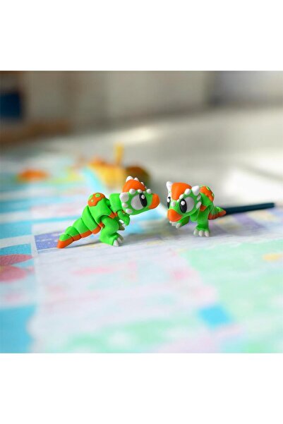 twiggel Mega Yeşil T-Rex Eklemli Hareketli Oyuncak - 1 Adet – 14,5 CM - 3D Ba...