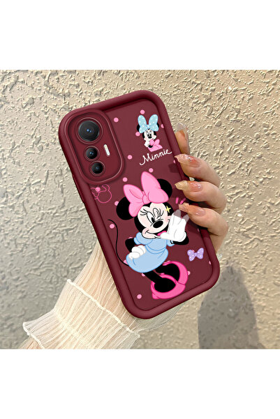 ucuc حافظة ميكي متوافقة مع هاتف Mi 13 Lite مصنوعة من السيليكون الأحمر المقاوم...