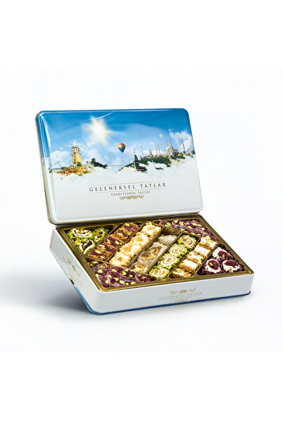 Tuğba Kuruyemiş النكهات التقليدية علبة معدنية حلقوم تركي 540 جرام