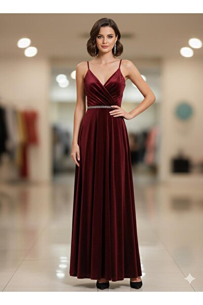 Pyramid masterpieces Burgundy evening dress