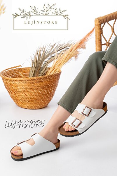 ljn lujinstore Luji̇nstore Double Buckle Unisex Slippers Comfortable Home and...