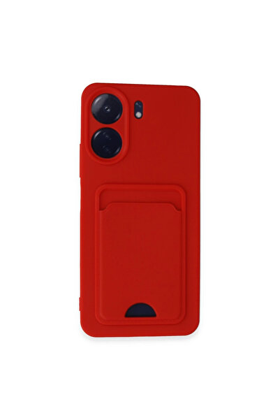 eco port حافظة Redmi 13c من السيليكون مع بطاقة عمل كلفن - أحمر