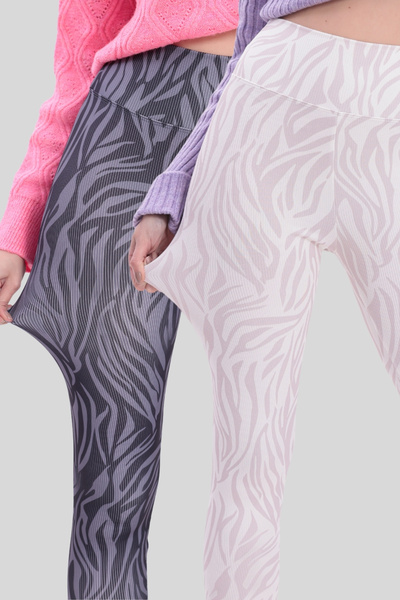 Gizrain Kadın Siyah Ekru 2'li Paket Desenli Yüksek Bel Toparlayıcı İç Gösterm...