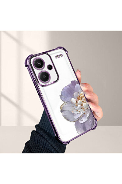 CASEVIBE Redmi Note 13 Pro Plus 5G Uyumlu, şakayık çiçeği desenli dört köşe d...