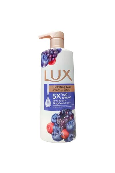 LUX غسول الجسم السائل المرطب والمنعش بخلاصة التوت وتصميم التوت الأزرق، قطعة و...