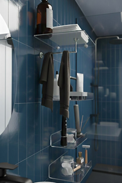 STANDORA Plexiglass Acrylic Organizer Transparent Shelf 3mm - Bathroom Organi...