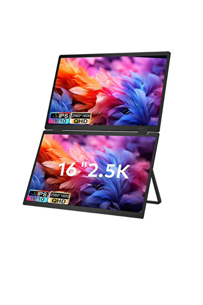 ULTRAX 16" Çift Ekran 2.5K QHD Ips İkili Taşınabilir Monitör