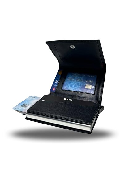 Ayaz Leather Modern Tasarımlı Mekanizmalı Hakiki Deri Cüzdan