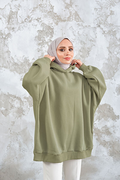 LOCCO Women's Hooded Sweatshirt Pistachio Green