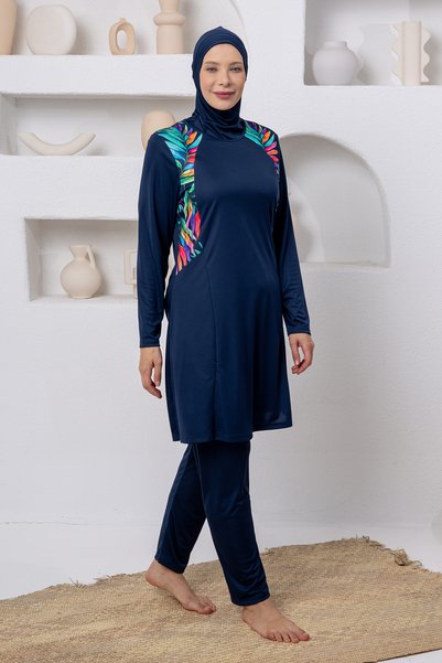 ROZAMAY Mındy Lycra Long Sleeve Battal Hijab Swimsuit 3801