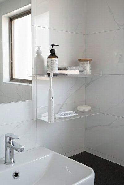 STANDORA Plexiglass Acrylic Organizer Transparent Shelf 3mm - Bathroom Organi...