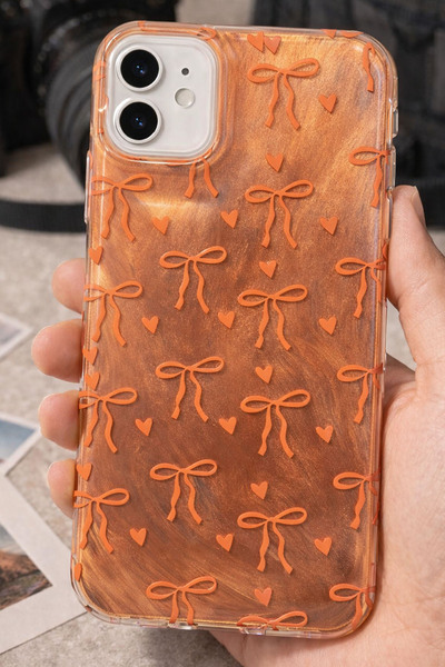 Coverzone حافظة هاتف صلبة أنيقة بنمط شريط هولوغرامي متوافقة مع آيفون 16 برتقا...