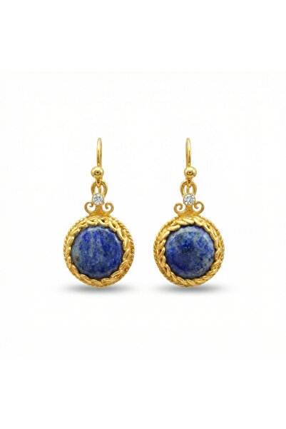 makeitbylove Sultan Lapis Lazuli ve Beyaz Topaz El Yapımı Küpe - Bilgelik ve ...