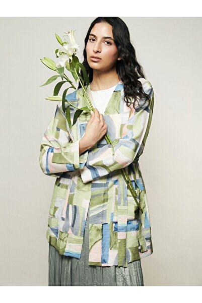 LC Waikiki Shawl Collar Patterned Oversize Women's Kimono