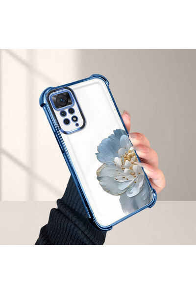 CASEVIBE Redmi Note 11 Pro Uyumlu, şakayık çiçeği desenli dört köşe darbe kor...