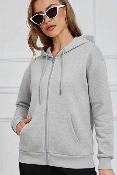 NO 601 Women's Grimelange Winter Thick Zippered Hooded Cardigan