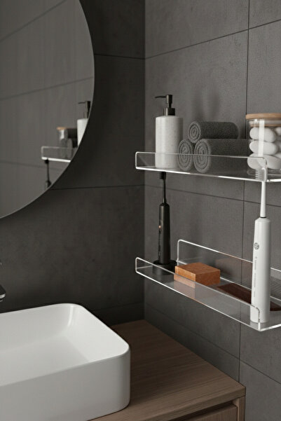 STANDORA Plexiglass Acrylic Organizer Transparent Shelf 3mm - Bathroom Organi...