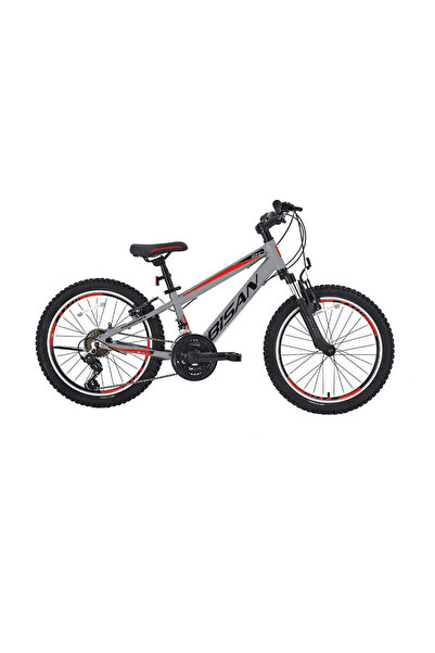 Bisan COOPER ÇOCUK BİSİKLETİ 28 CM V FREN 20 JANT 21 VİTES AÇIK GRİ KIRMIZI