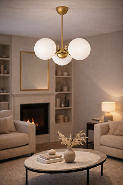 Modavize Mihri Modern Tasarım Salon Yemek Odası Mutfak Eskitme Renk Beyaz Cam...