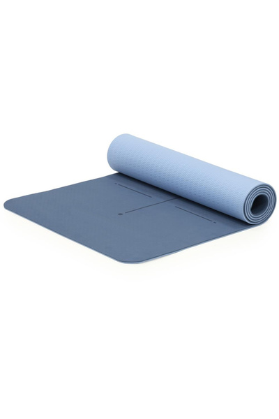 SERSIMO Non-slip TPE yoga mat, 183x61x0.6 cm, with carrying strap, blue