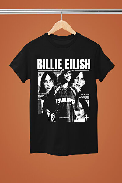 MAGORS Tricou BILLIE EILISH din bumbac imprimat, cu mânecă scurtă, croială no...