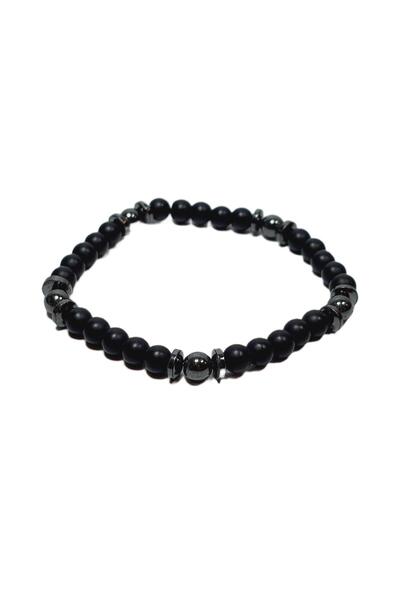 Janti Jtss26Blk1685 Onyx and Hematite Natural Stone 6 mm Black-Grey Flexible ...
